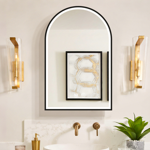 Arched Moisture-Resistant Frameless Steel With Powder Coated Mirror Cabinet For Bedroom