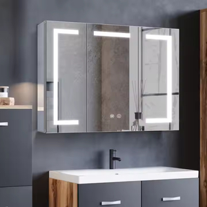 Tempered Glass Mirror Surface Aluminum Mirror Cabinet For Kitchen