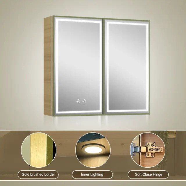 wood mirror cabinet