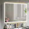 High-end Minimalist Three-door Aluminum Mirror Cabinet with Three-sided Glass