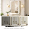 Modern Single-Door Water Resistant Bathroom Aluminum Mirror Cabinet with Three-Sided Illuminated Lighting