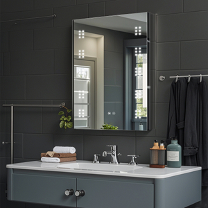 Minimalist And Recessed Stainless Steel Mirror Cabinet