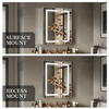 CAL-6171-SI-Aluminum Double Door Mirror Cabinet with Light
