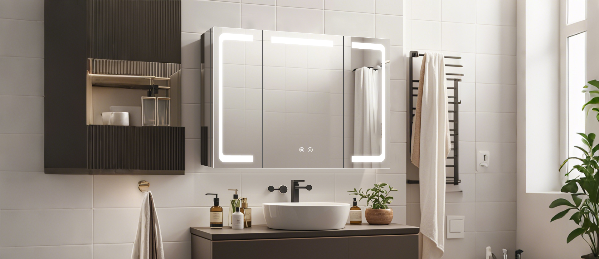 Wall Mounted Medicine Cabinet in Contemporary Bathroom