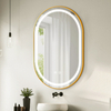 Gold TRunway-shaped Illuminated Frame Mirror