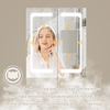 Black Powder-Coated Double-Door Steel Mirror Cabinet