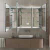 Front-Lit Three-Door Aluminum Bathroom Mirror Cabinet