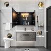 Back-lit Steel Bathroom Cabinet with Top and Bottom Lighting