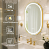 Gold TRunway-shaped Illuminated Frame Mirror