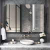 Back-lit Steel Bathroom Cabinet with Top and Bottom Lighting