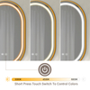Gold TRunway-shaped Illuminated Frame Mirror