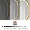 Gold TRunway-shaped Illuminated Frame Mirror
