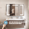 Front-Lit Three-Door Aluminum Bathroom Mirror Cabinet