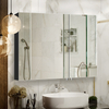 Back-lit Steel Bathroom Cabinet with Top and Bottom Lighting