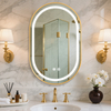 Gold TRunway-shaped Illuminated Frame Mirror