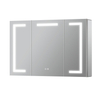 Front-Lit Three-Door Aluminum Bathroom Mirror Cabinet