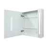 White Steel Powder-Coated Illuminated Mirror Cabinet