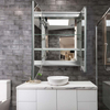 Irregular-Shaped Rectangle Two-Door Aluminum Mirror Cabinet