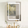 LED Black Sandblasted Irregular Steel Bathroom Mirror Cabinet