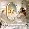 Gold TRunway-shaped Illuminated Frame Mirror